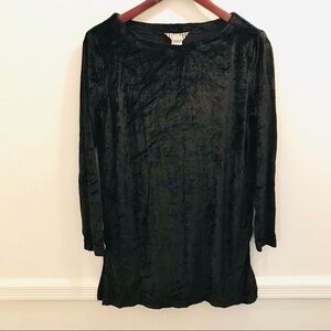 Vintage Henri Bendel Velvet Tunic large black shirt top